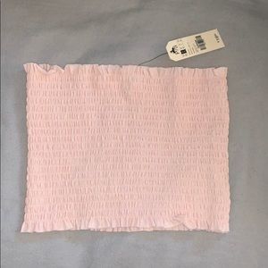 Garage Light Pink Smocked Tube Top